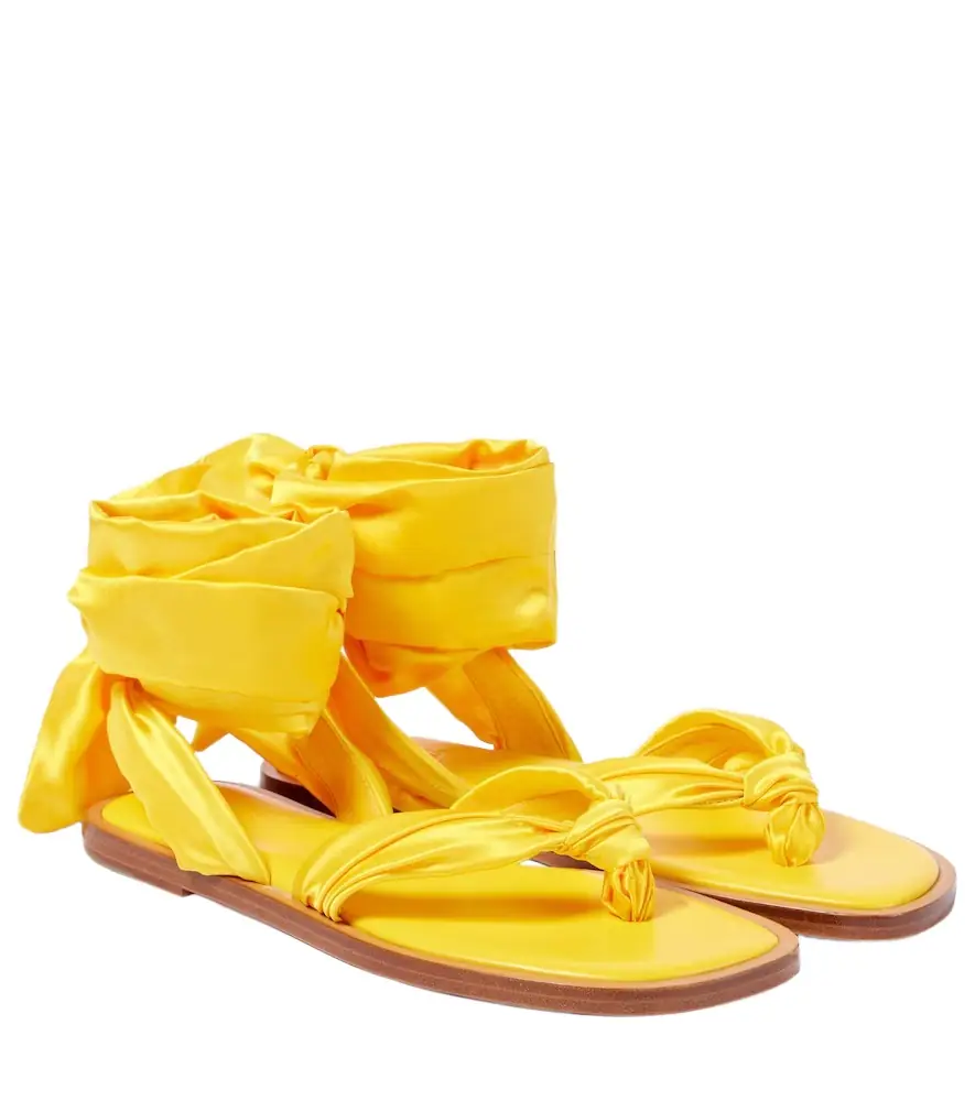 Christian Louboutin Nilo Du Désert crêpe satin thong sandals