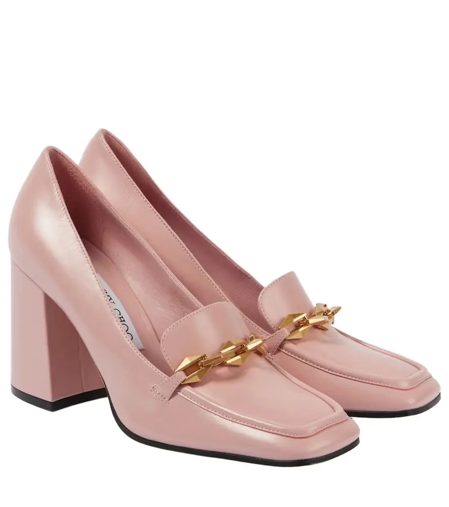 Jimmy Choo Diamond Tilda 85 leather loafer pumps - Women's Shoes