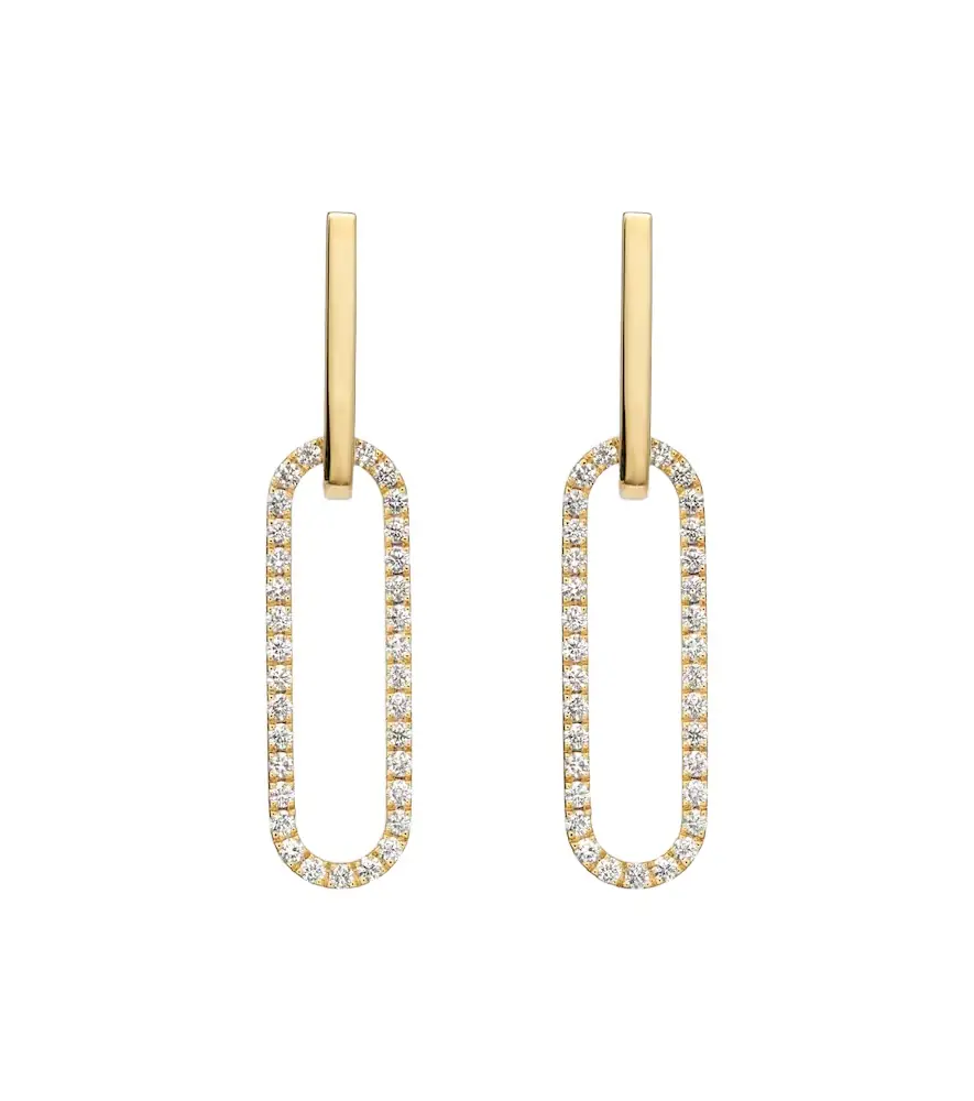 Bucherer Fine Jewellery Link 18kt gold hoop earrings with diamonds