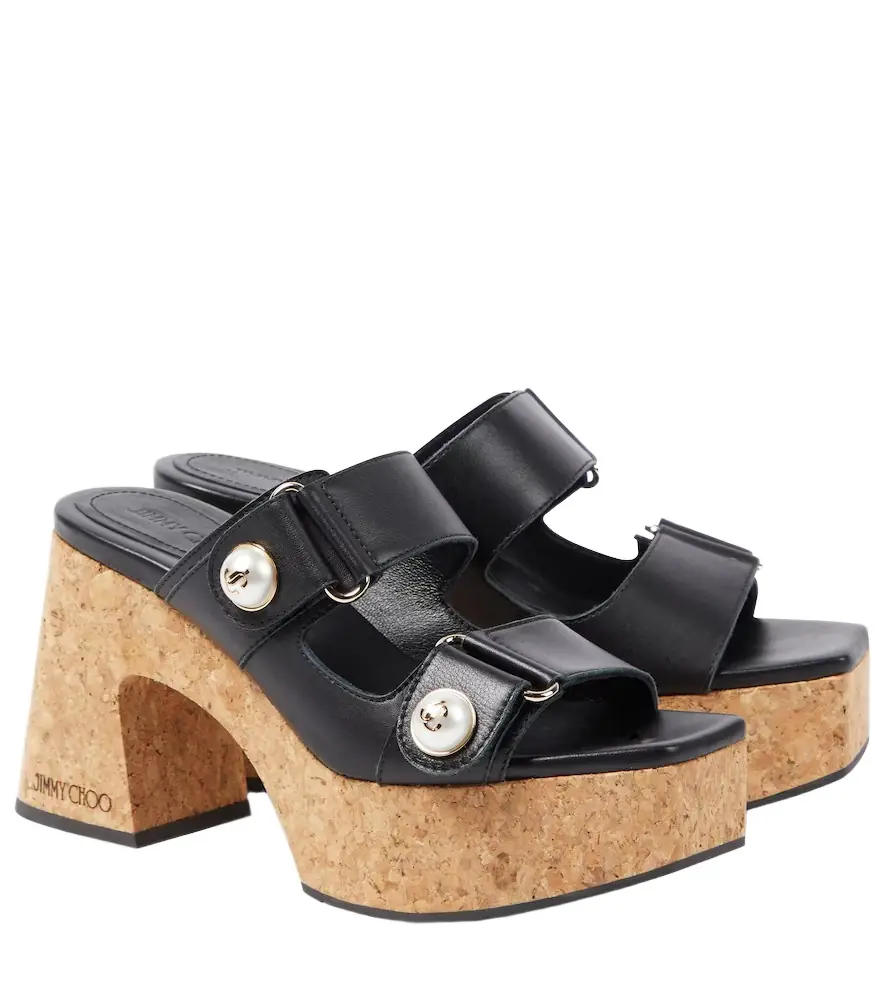 Jimmy Choo Fayence leather platform mules - Women's Shoes