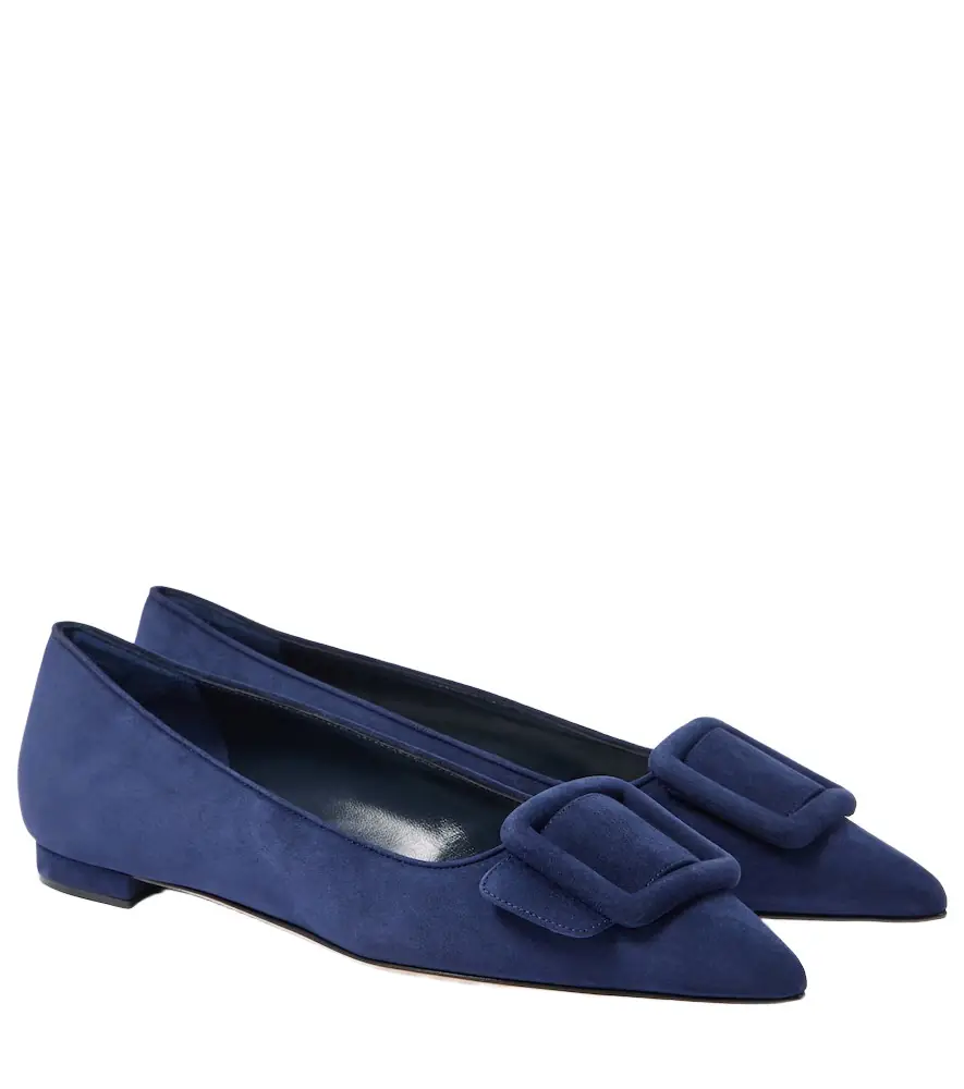 Manolo Blahnik Maysale suede ballet flats - Women's Shoes