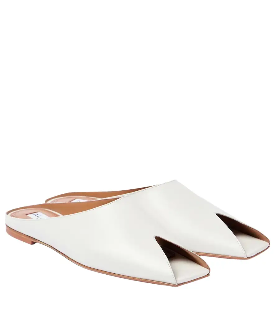 Alaia Alaïa Leather peep-toe mules