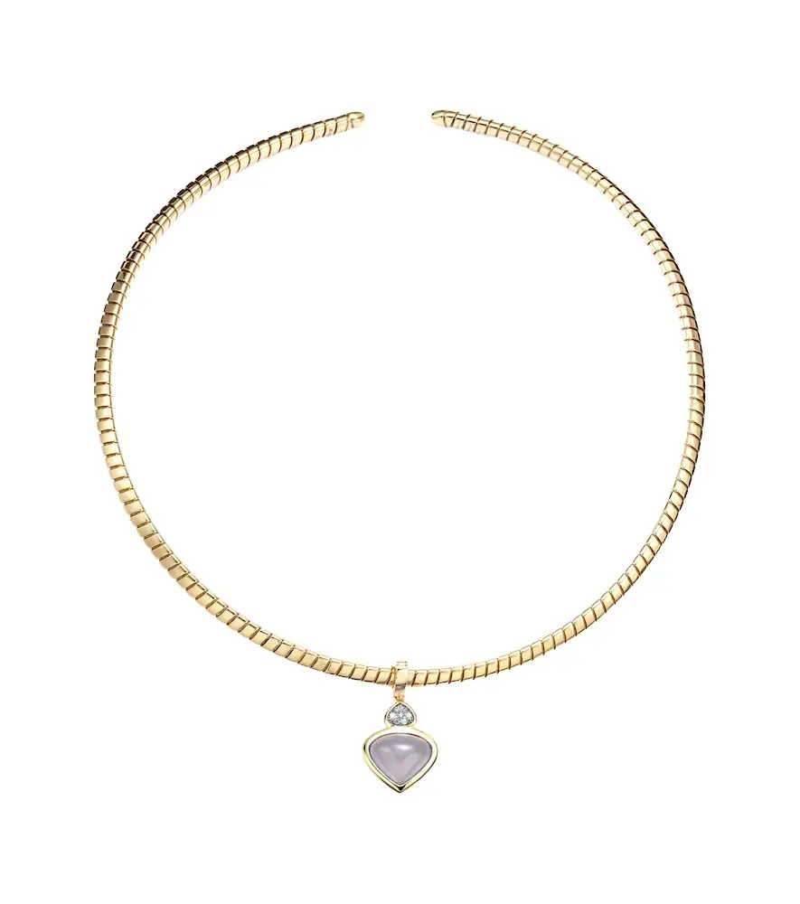 Marina B Trisolina 18kt gold pendant necklace with chalcedony and diamonds