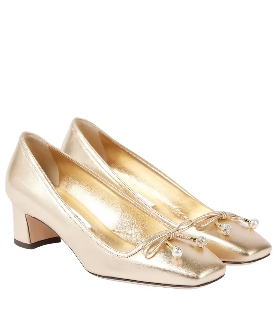 Jimmy Choo Elme 45 metallic leather pumps - Women's Shoes