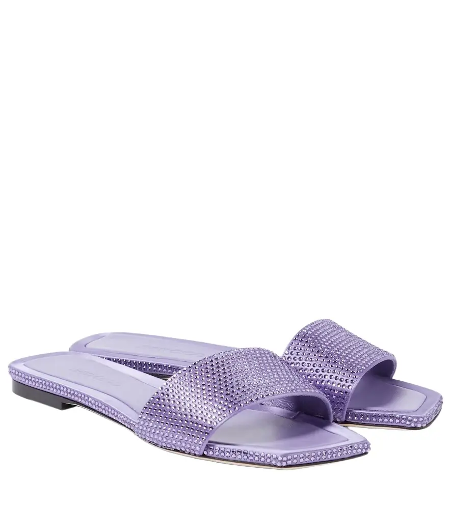 Jimmy Choo Clovis embellished satin mules - Women's Shoes