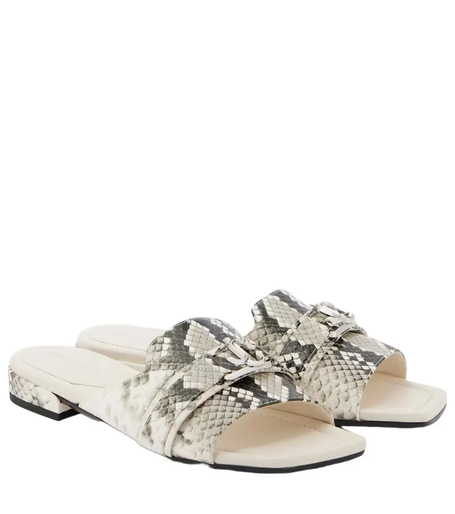 Jimmy Choo Nako snake-effect leather slides - Women's Shoes