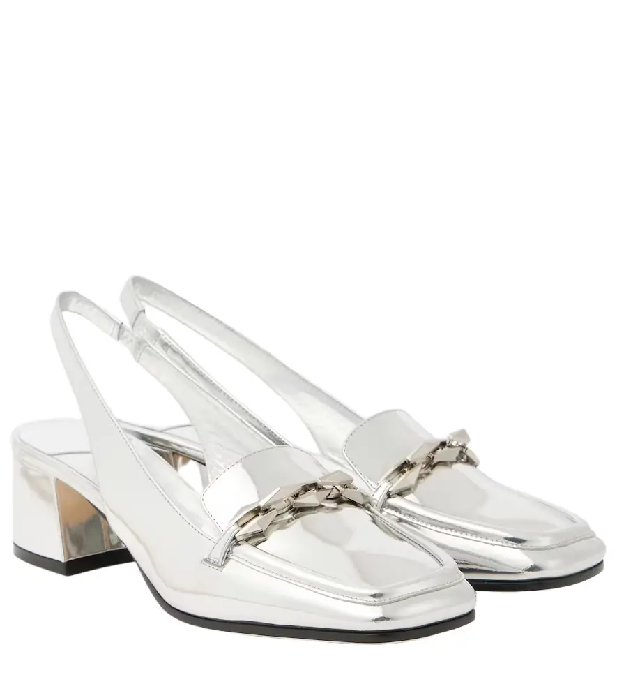 Jimmy Choo Diamond Tilda metallic leather slingback pumps - Women's Shoes