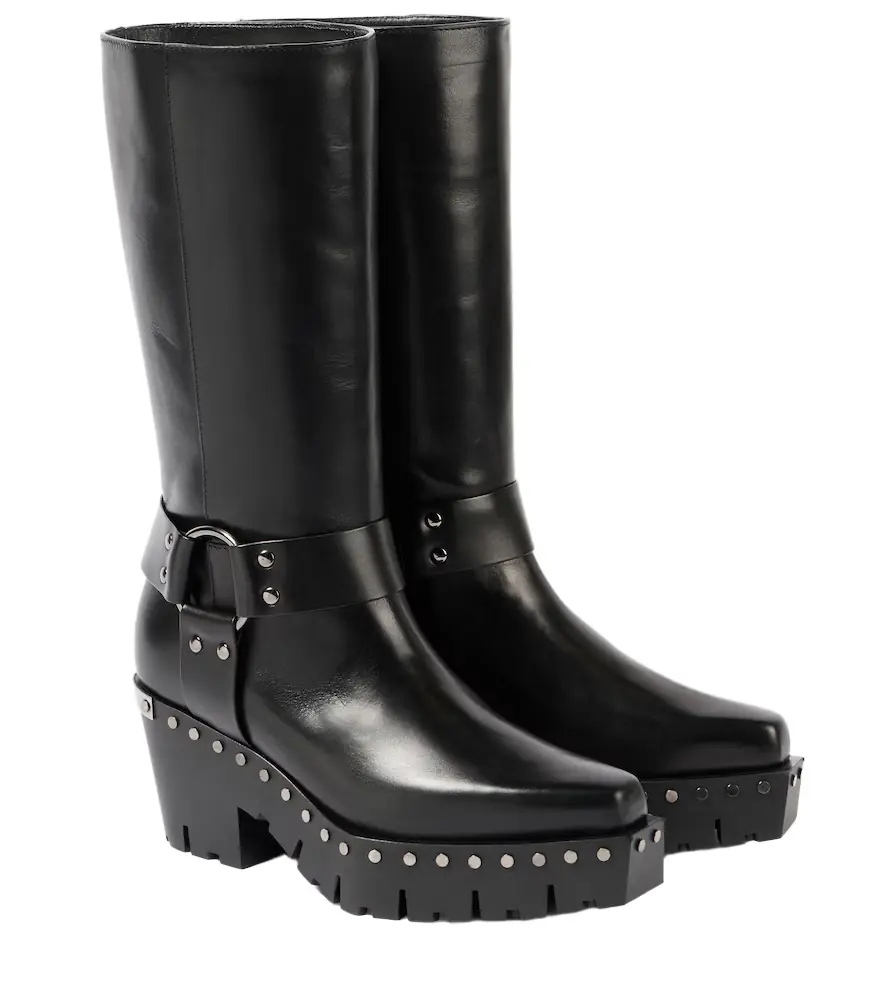 Jimmy Choo Quinn 75 studded leather biker boots - Women's Shoes