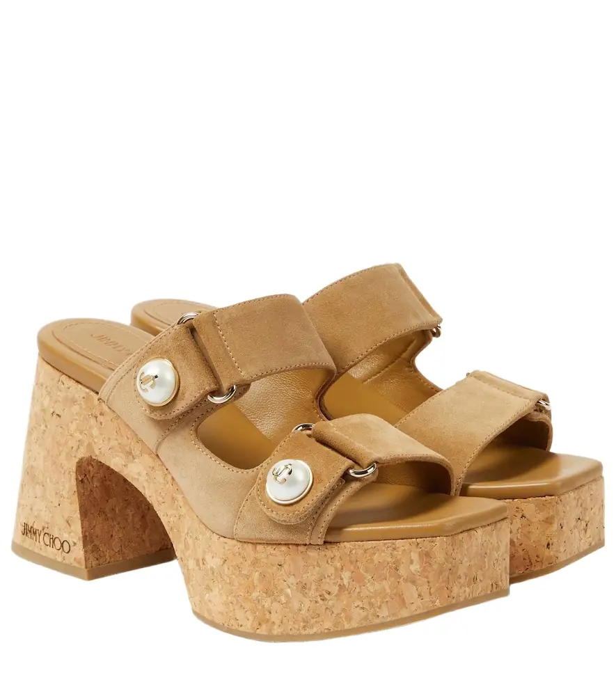 Jimmy Choo Fayence 95 suede platform mules - Women's Shoes