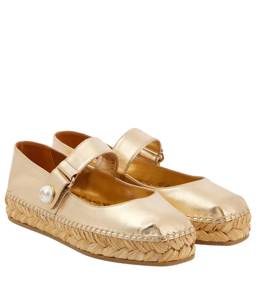 Jimmy Choo Fayence metallic leather espadrilles - Women's Shoes