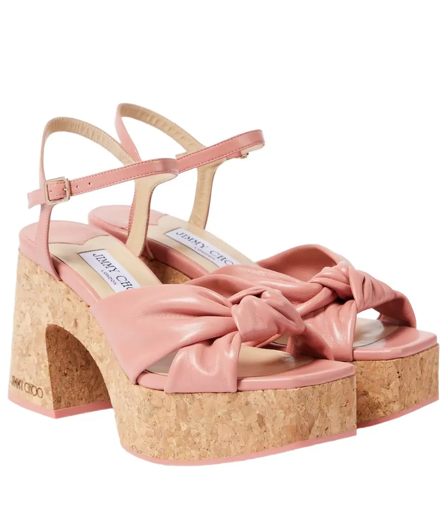 Jimmy Choo Heloise 95 leather platform sandals - Women's Shoes