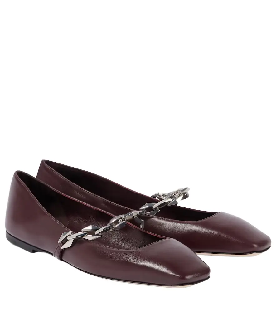 Jimmy Choo Diamond Tilda leather ballet flats - Women's Shoes