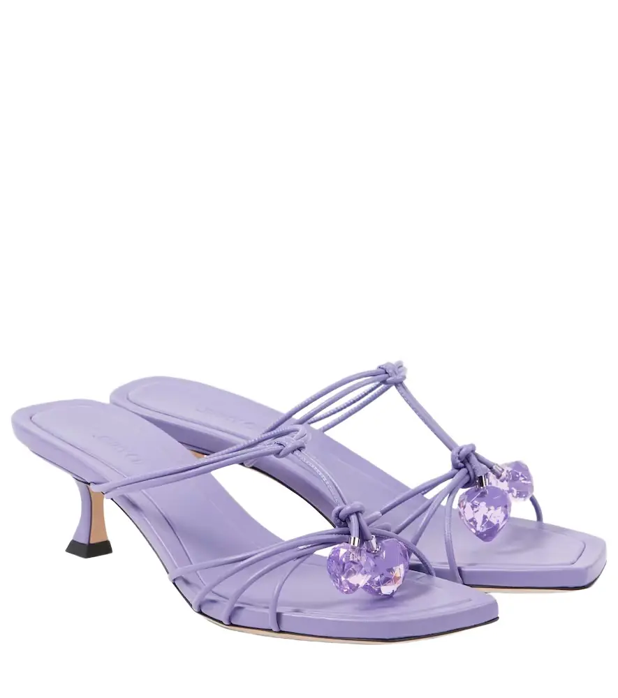 Jimmy Choo Jemma 50 embellished leather mules - Women's Shoes