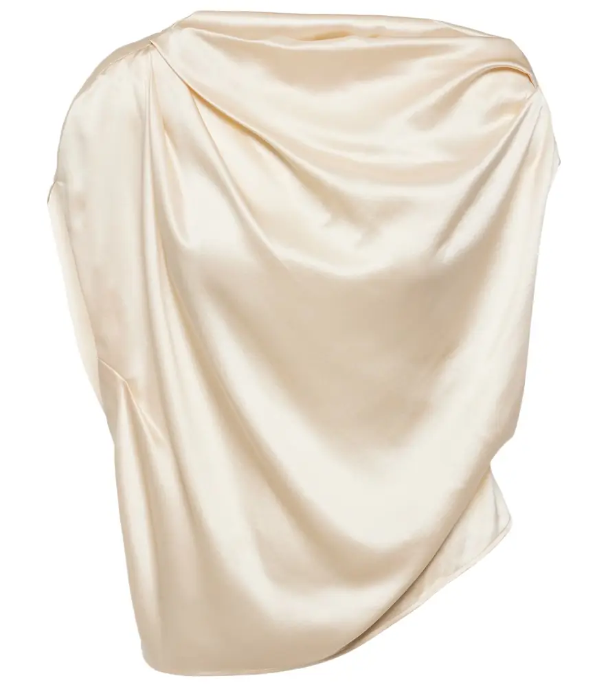 The Sei Draped silk satin top