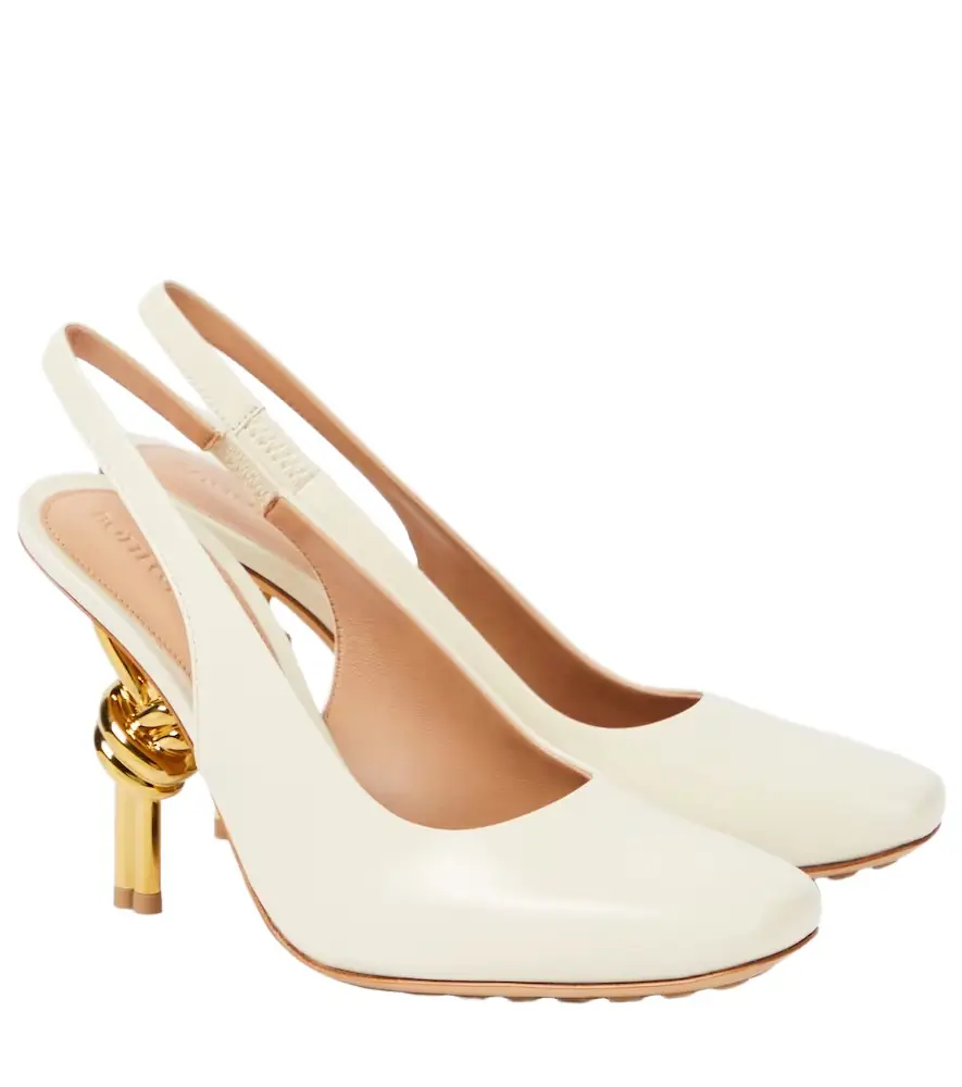 Bottega Veneta Knot leather slingback pumps
