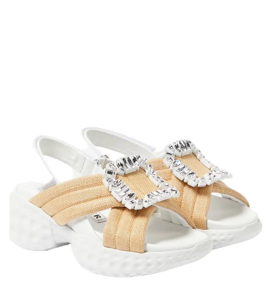 Roger Vivier Viv' Run Light Strass Buckle sandals
