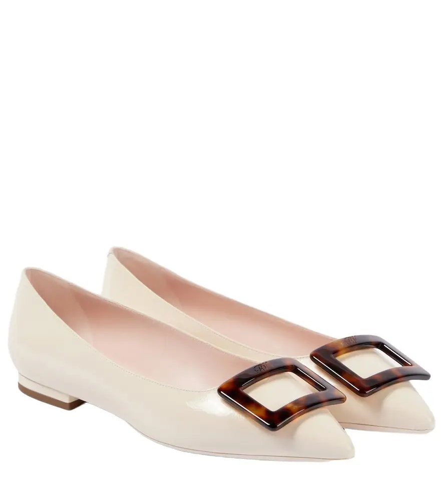 Roger Vivier Gommettine Ball leather ballet flats