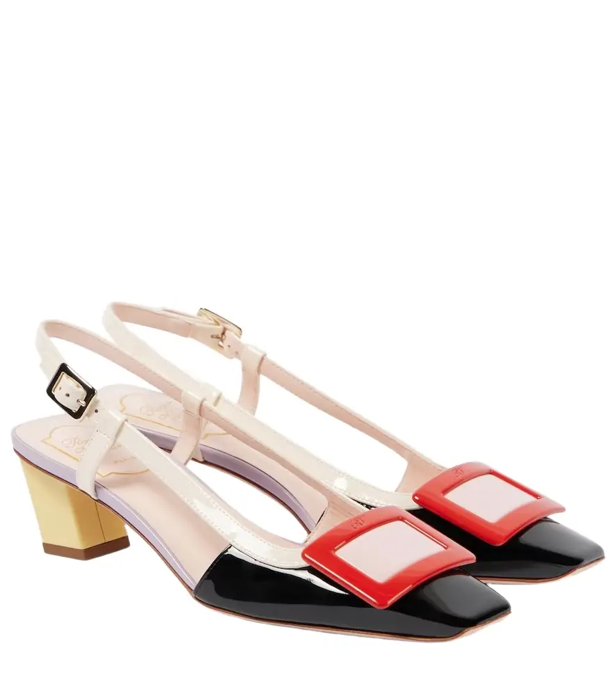 Roger Vivier Belle Vivier 45 leather slingback pumps