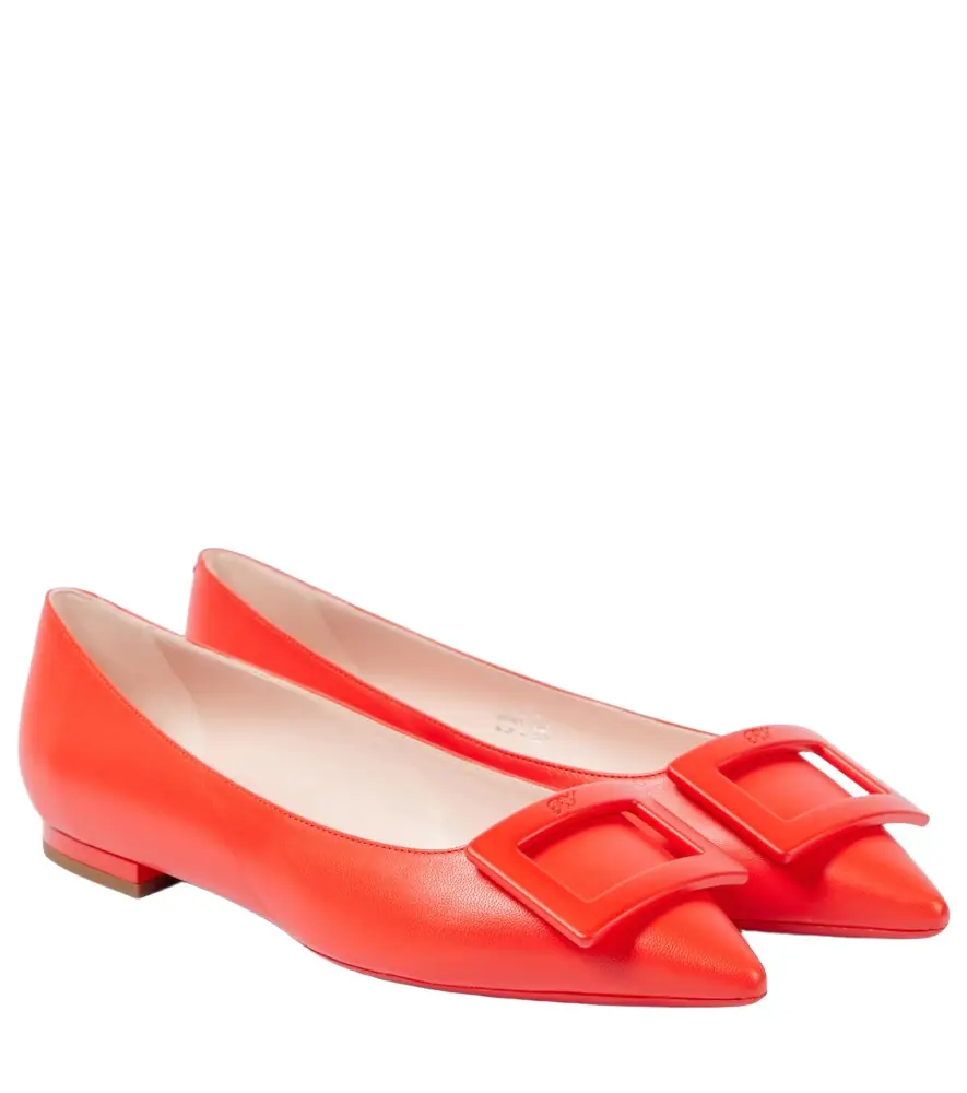 Roger Vivier Gommettine Ball leather ballet flats