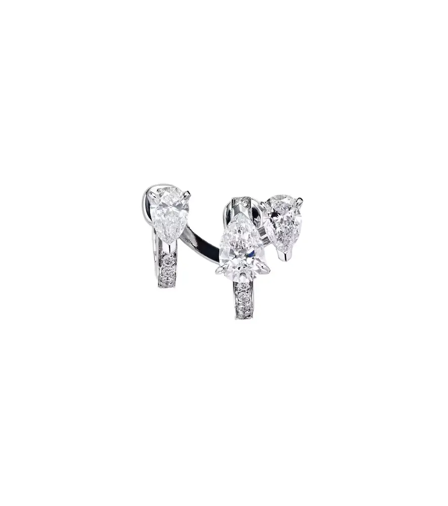 Repossi Serti Sur Vide 18kt white gold single clip-on earring with diamonds