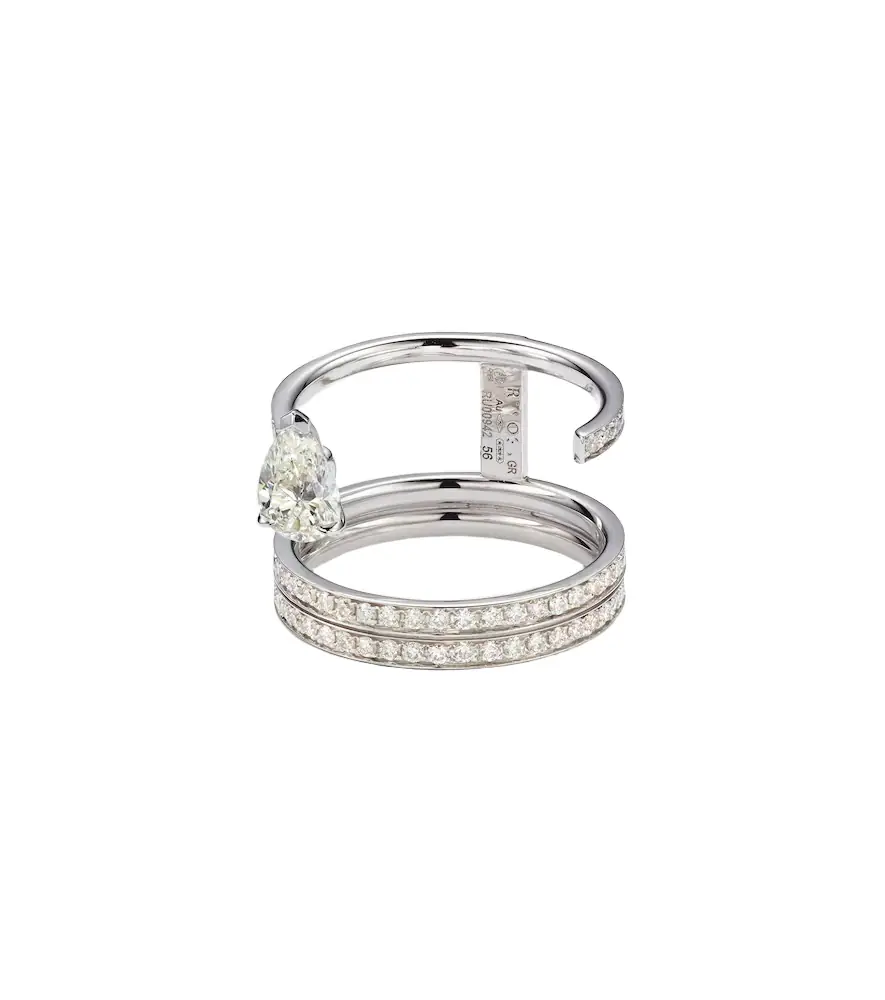 Repossi Serti Sur Vide 18kt white gold ring with diamonds