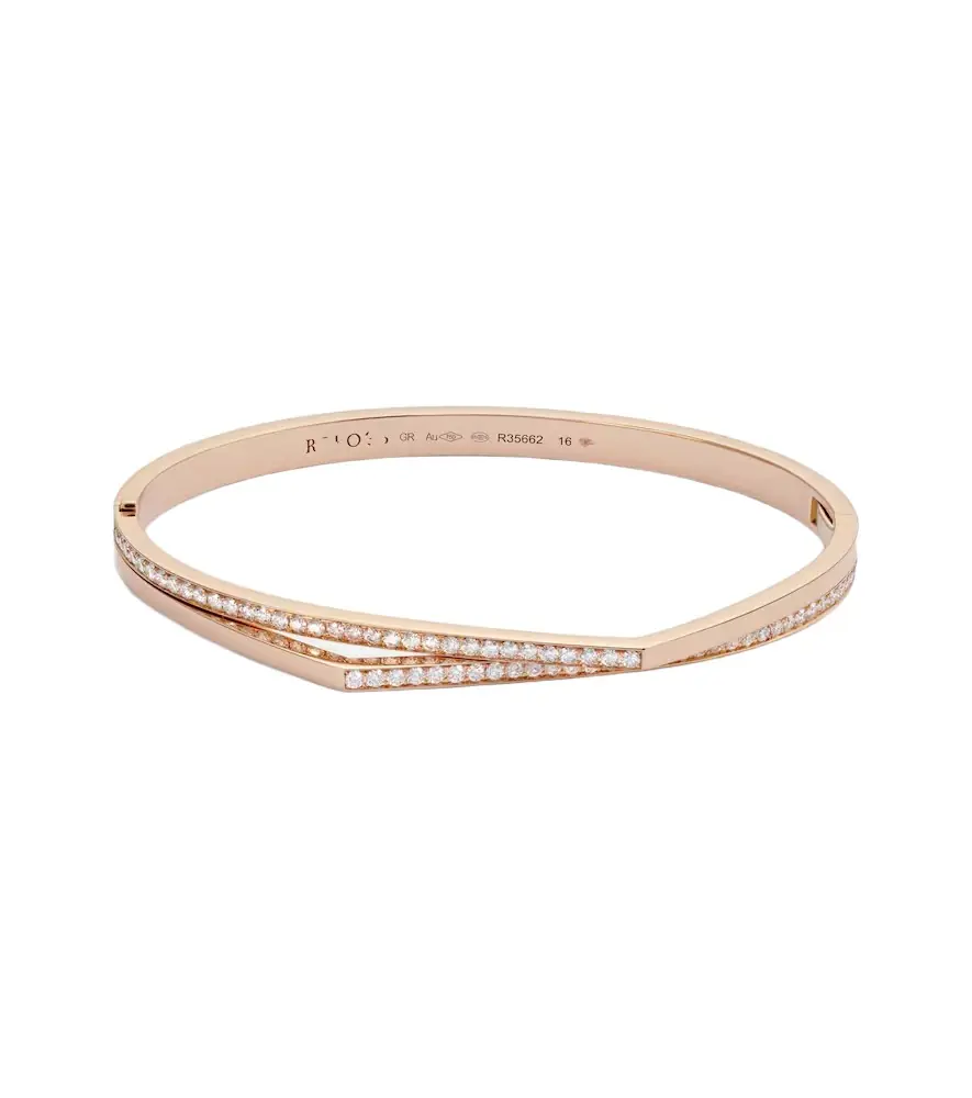 Repossi Antifer 18kt rose gold bangle with diamonds