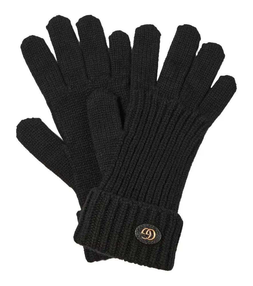 Gucci Double G wool and cashmere gloves