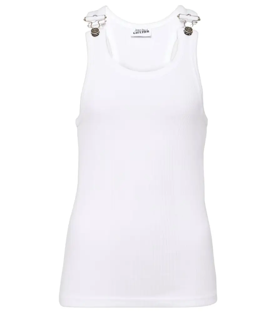 Jean Paul Gaultier Ribbed-knit cotton jersey tank top