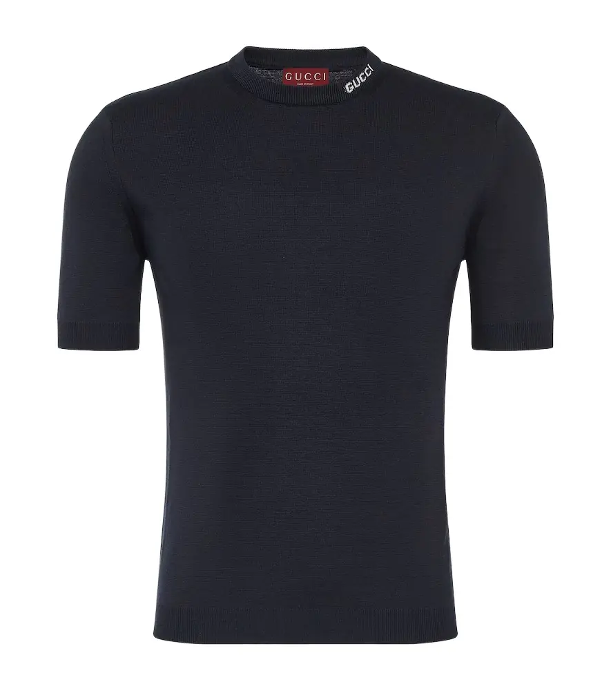 Gucci Logo silk and cotton T-shirt