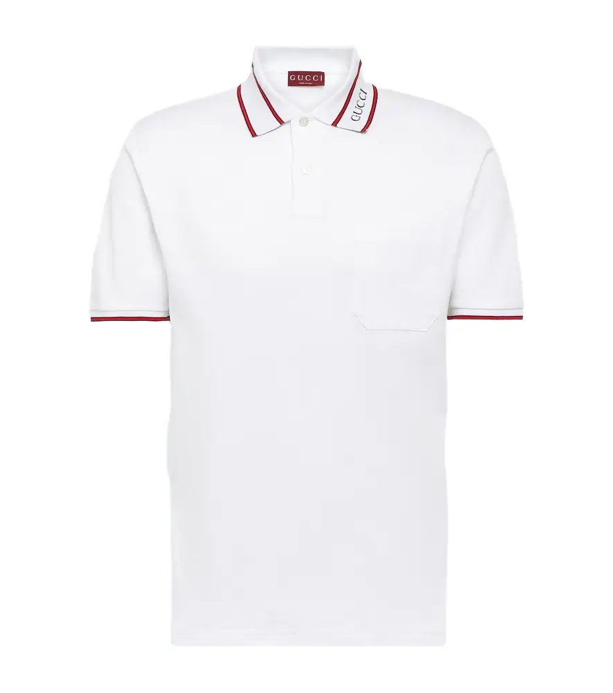 Gucci Web cotton piqué polo shirt