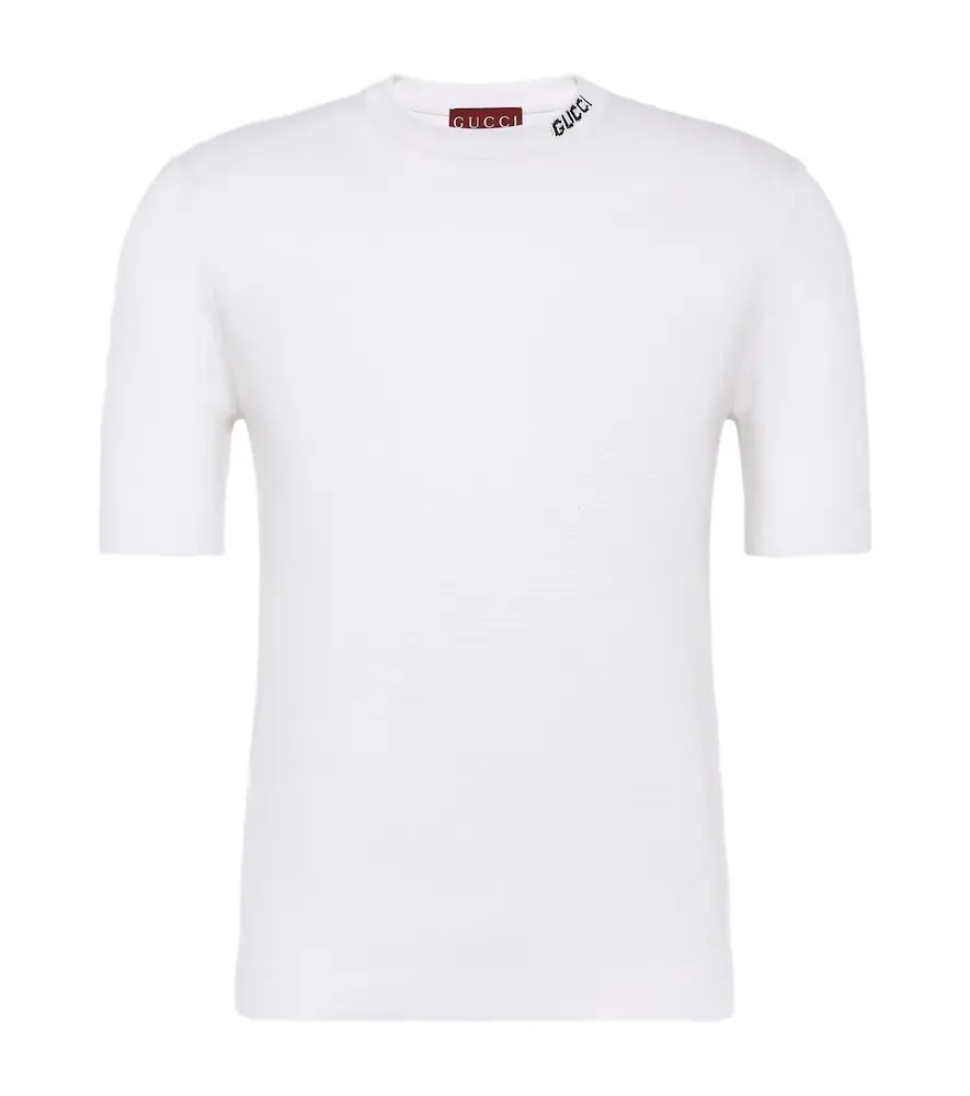 Gucci Logo silk and cotton T-shirt
