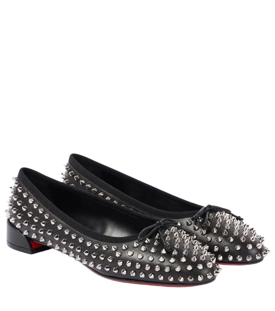 Christian Louboutin Spiked leather ballet flats