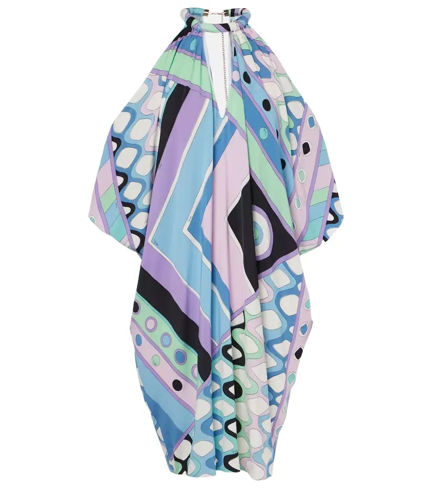 Pucci Vivara-print jersey satin kaftan