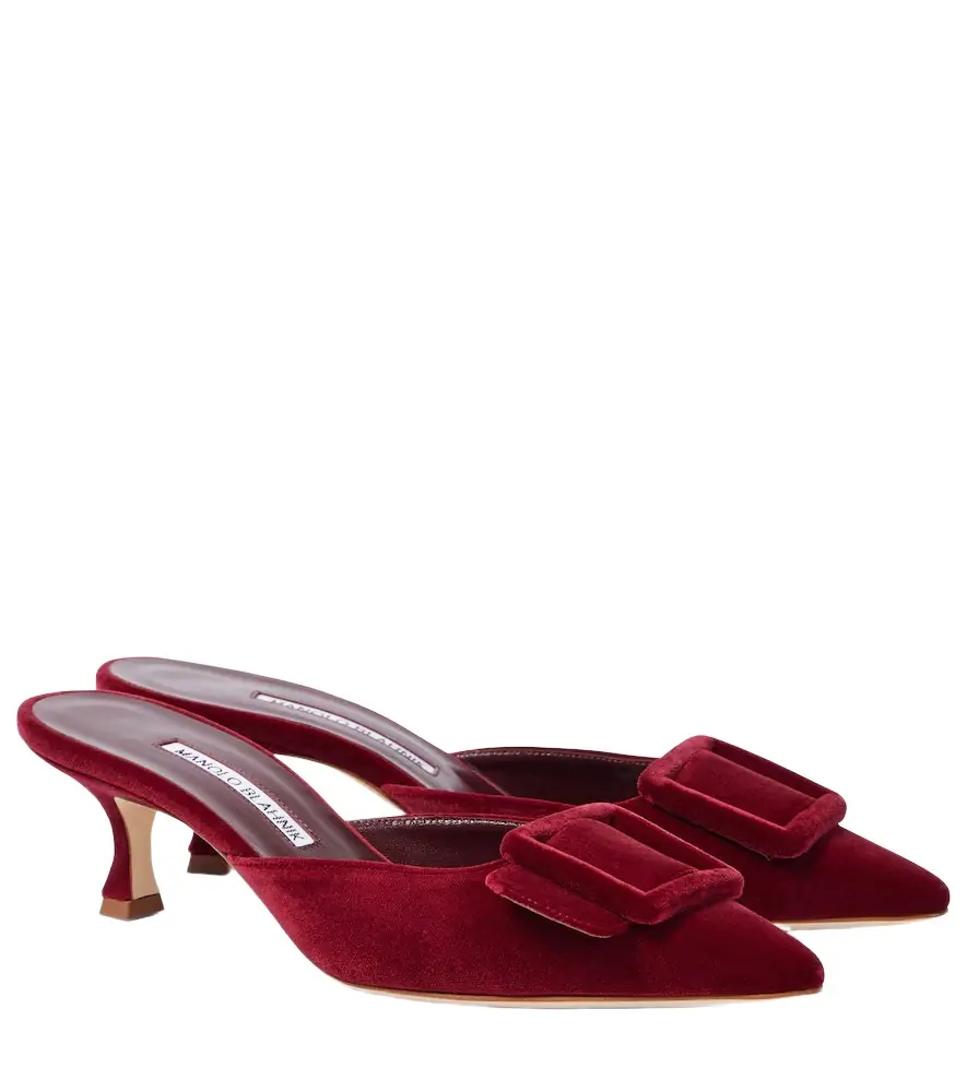 Manolo Blahnik Maysale 50 velvet mules