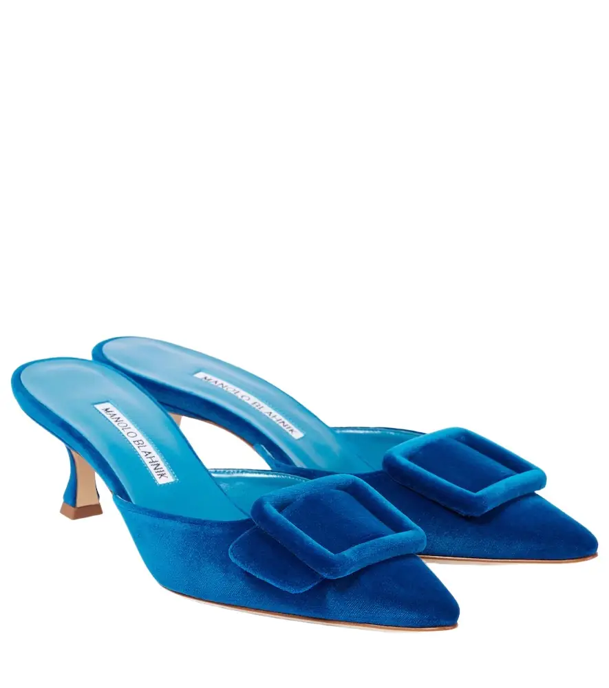 Manolo Blahnik Maysale 50 velvet mules