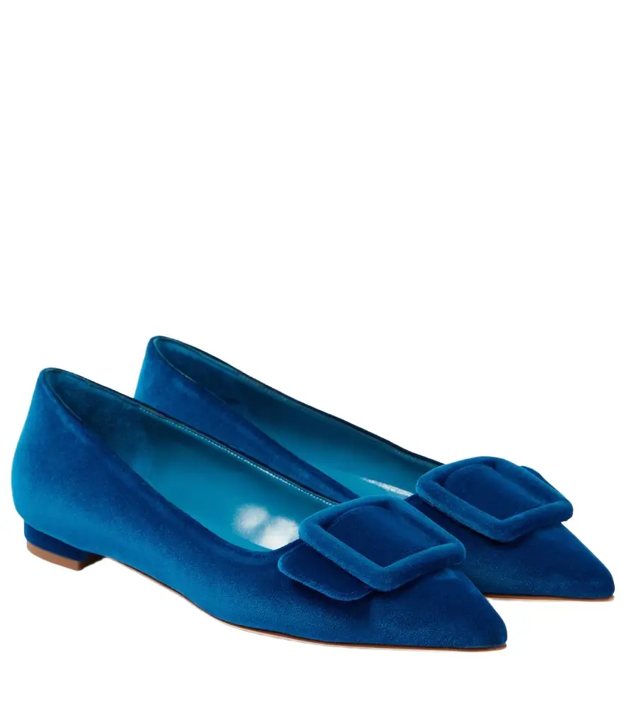 Manolo Blahnik Maysale velvet ballet flats