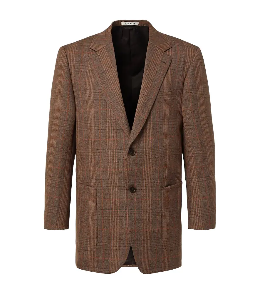 Auralee Prince of Wales wool blazer