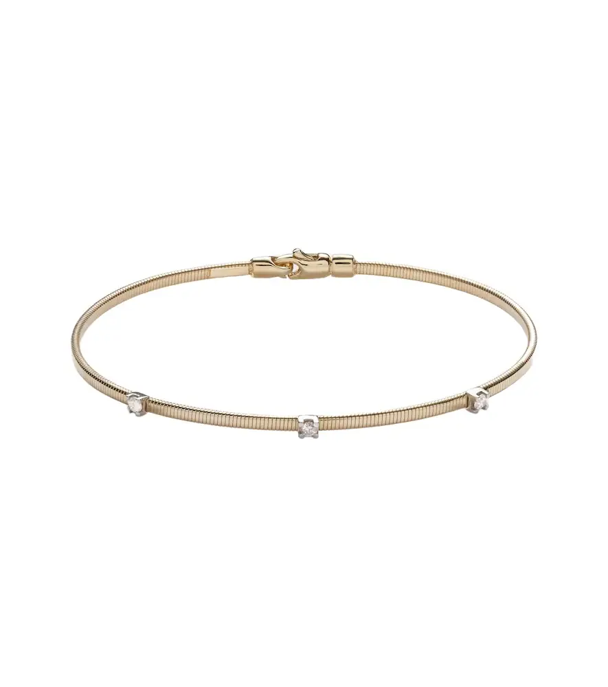 Stone and Strand Liquid Gold 14kt gold bracelet with diamonds