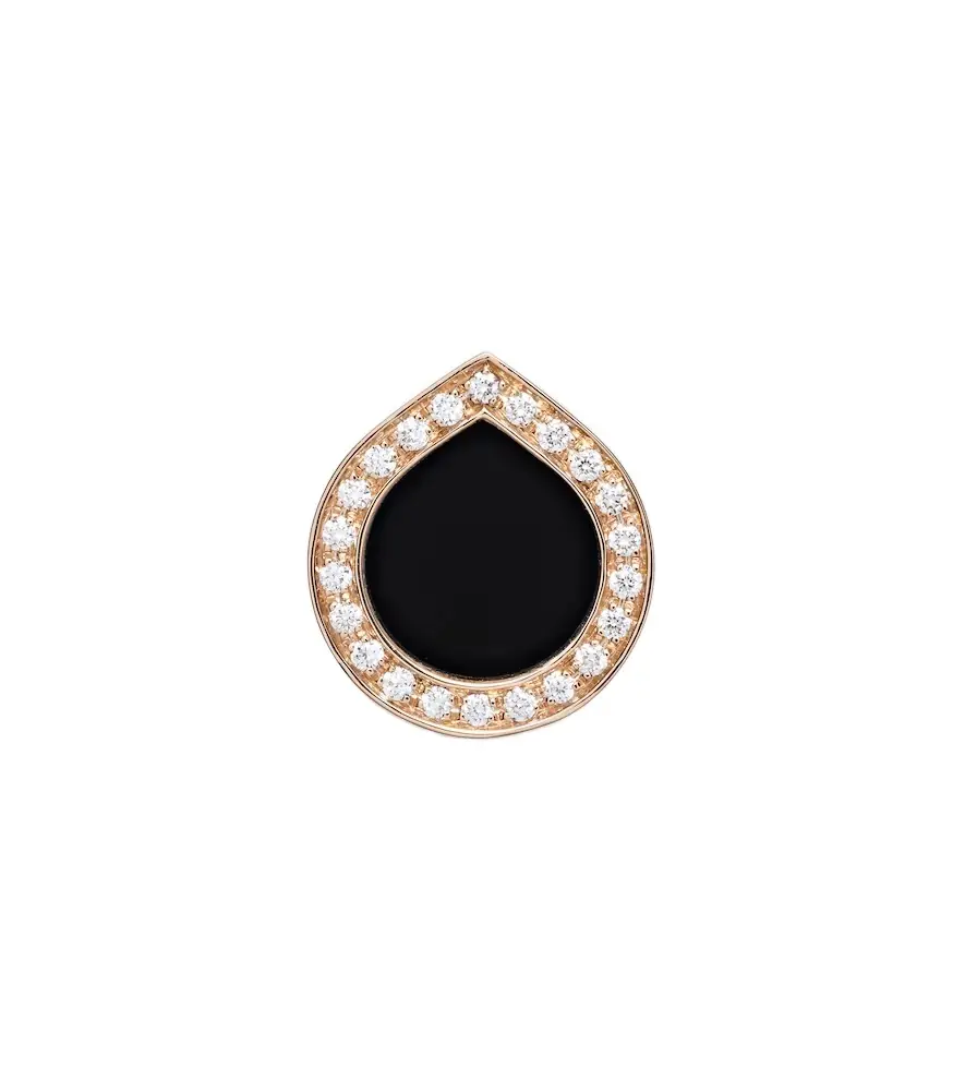 Repossi Antifer 18kt rose gold single earring with onyx and diamonds