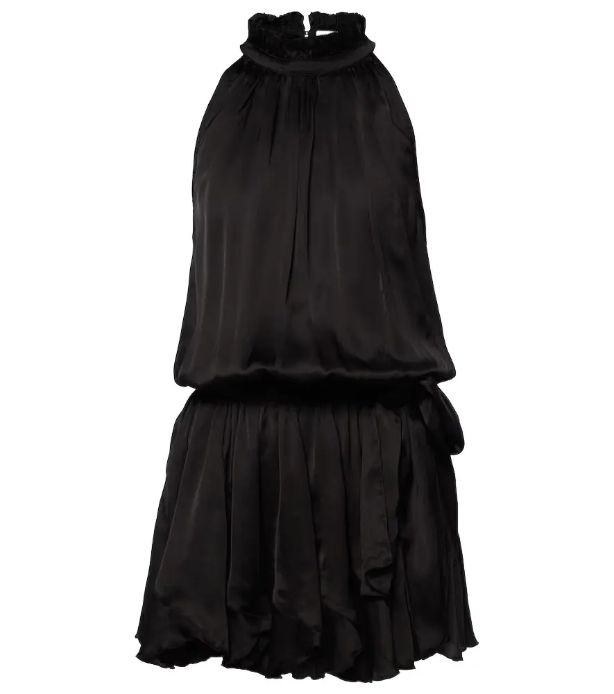 Poupette St Barth Bianca halterneck satin minidress