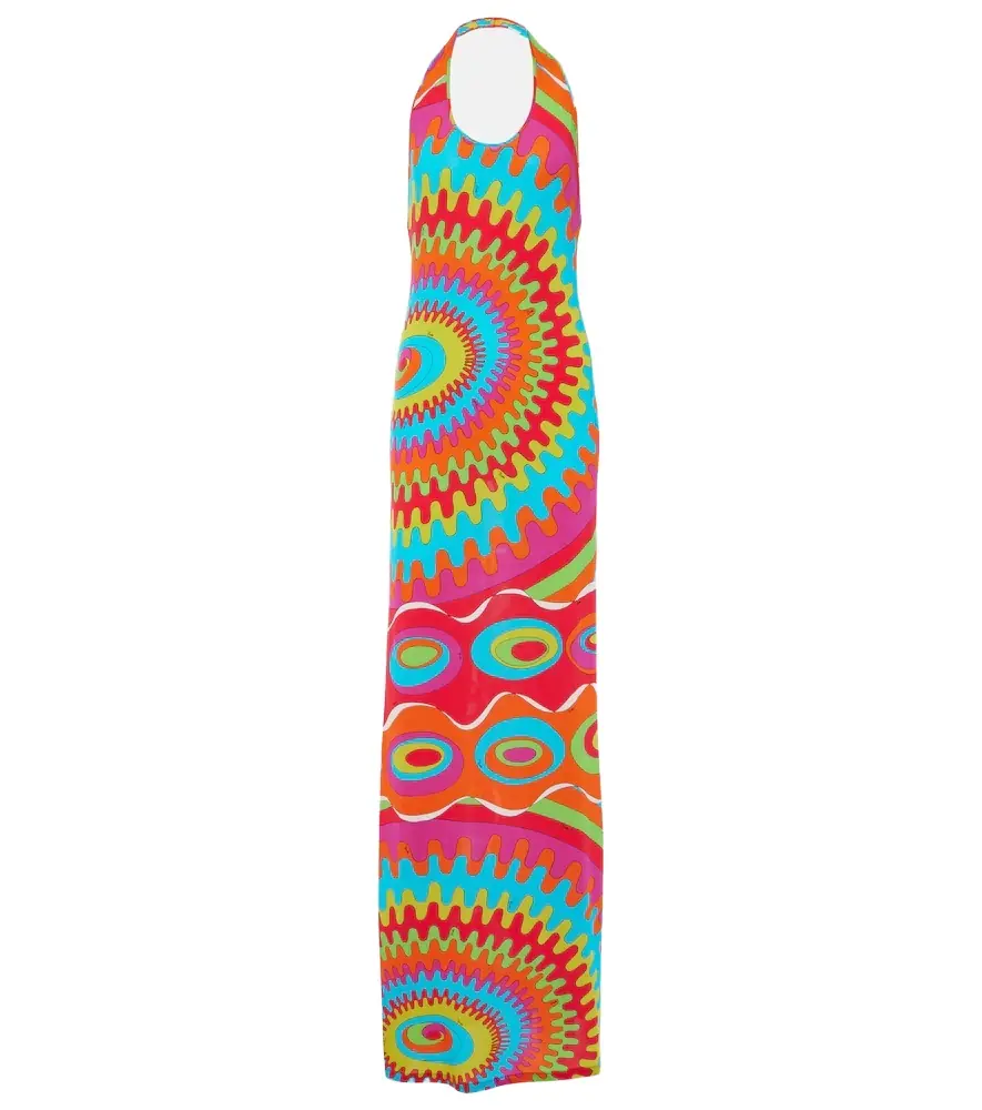 Pucci Bersaglio halterneck jersey maxi dress