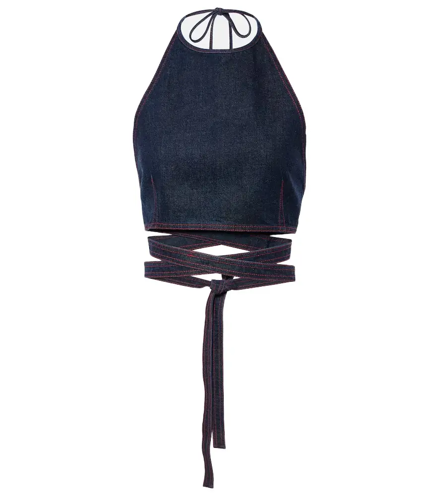 Alaia Alaïa Halterneck denim crop top