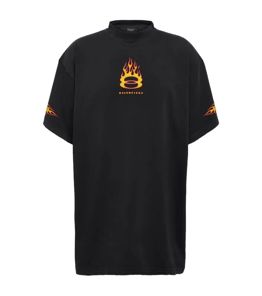 Balenciaga Oversized logo cotton jersey T-shirt