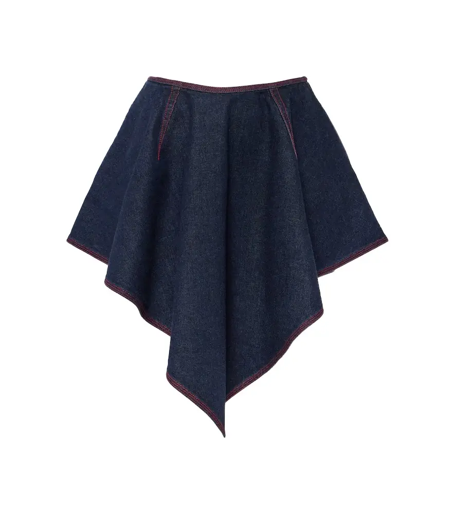 Alaia Alaïa Triangle asymmetric denim miniskirt