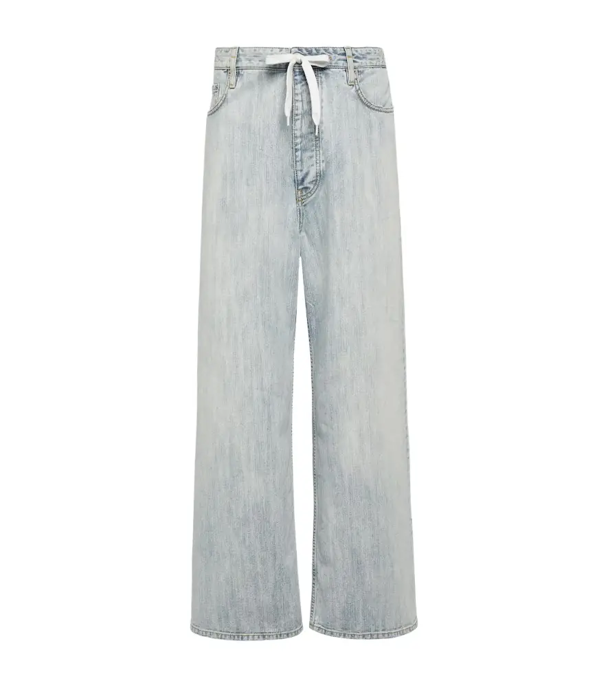 Balenciaga Mid-rise cotton twill wide-leg pants