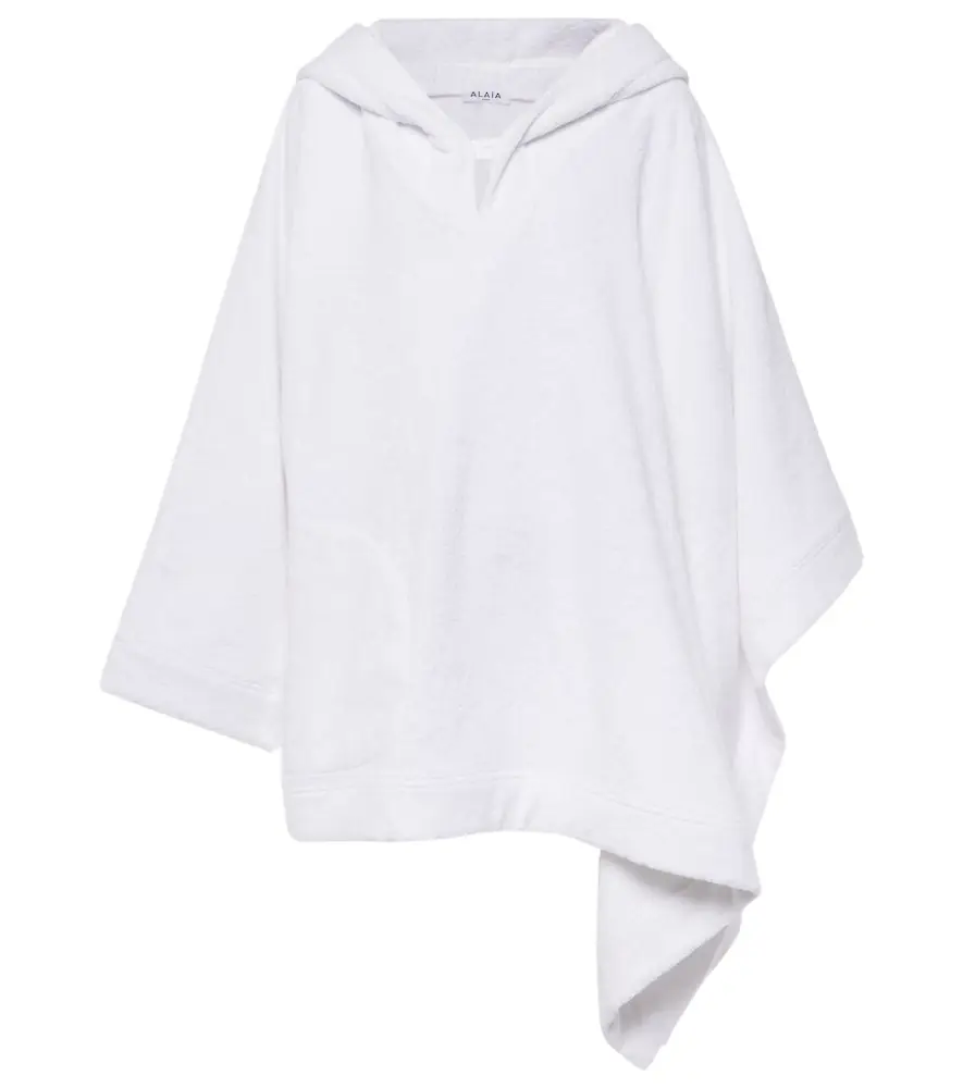 Alaia Alaïa Cropped cotton terry hoodie