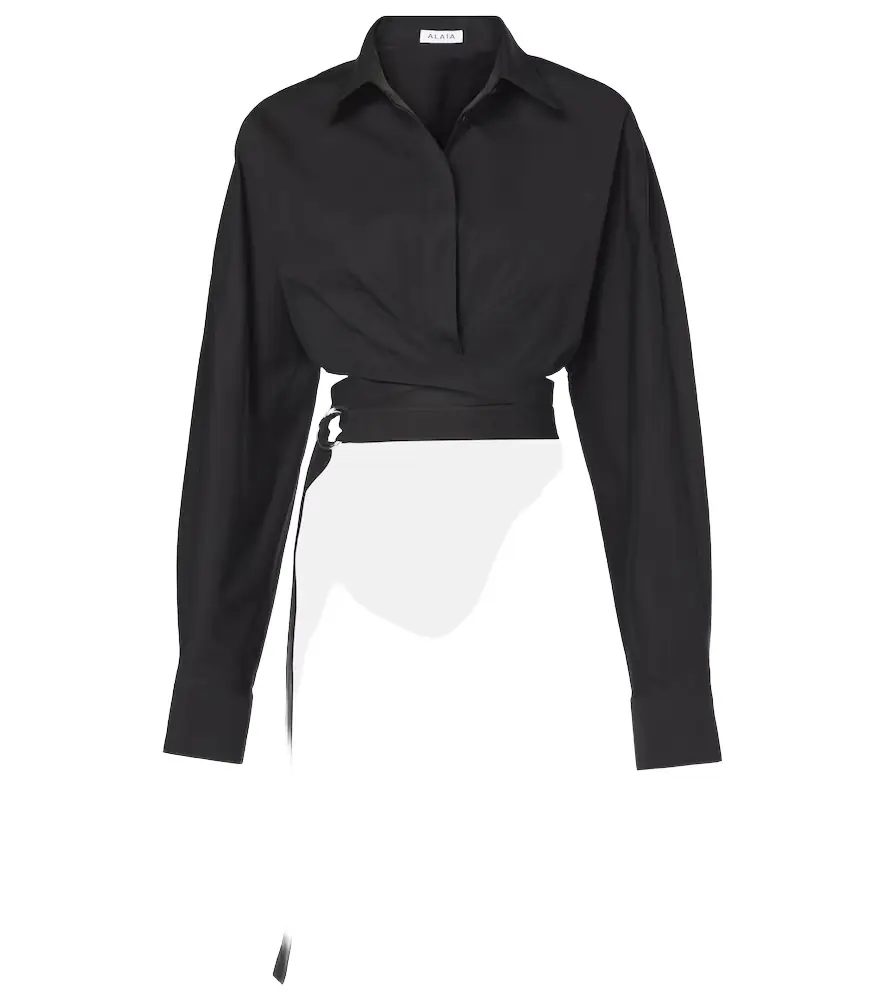 Alaia Alaïa Cropped cotton poplin shirt