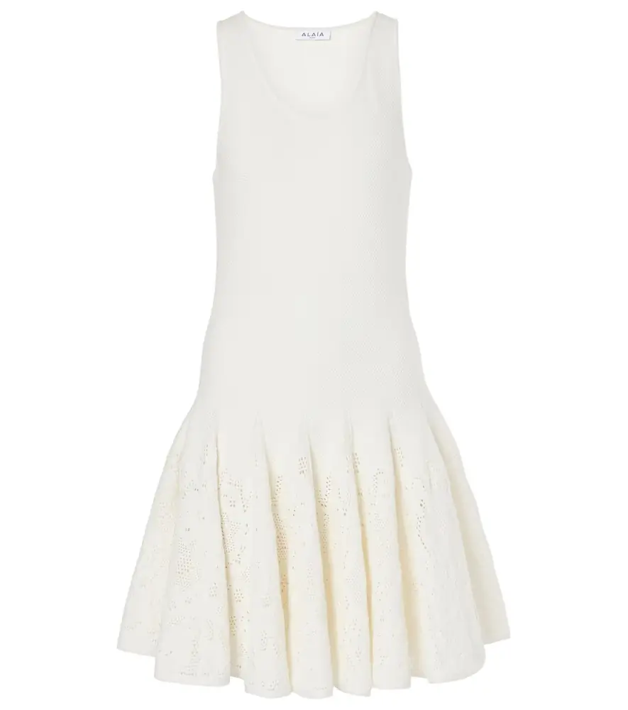 Alaia Alaïa Skater cotton lace minidress