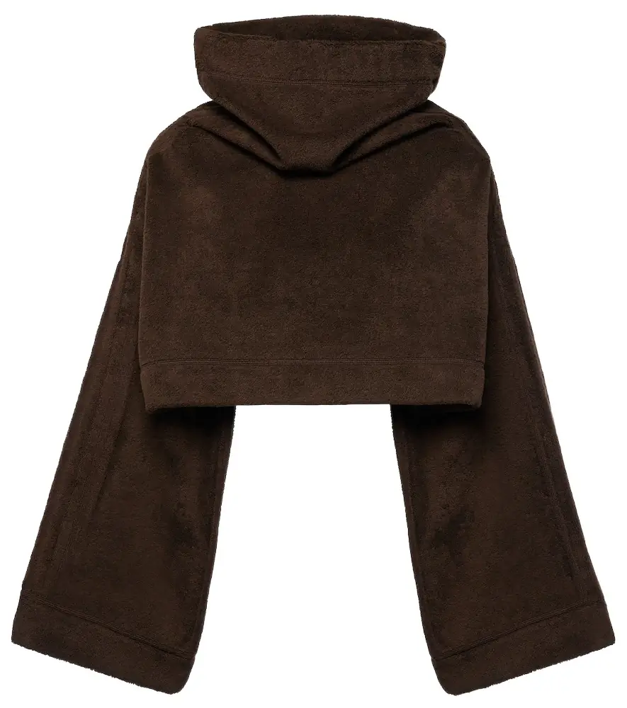 Alaia Alaïa Cropped cotton terry hoodie