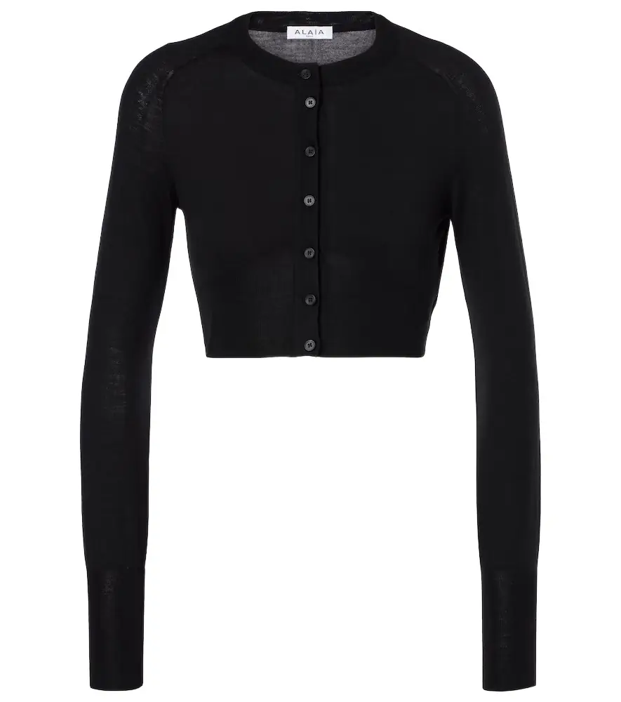 Alaia Alaïa Cropped wool-blend cardigan